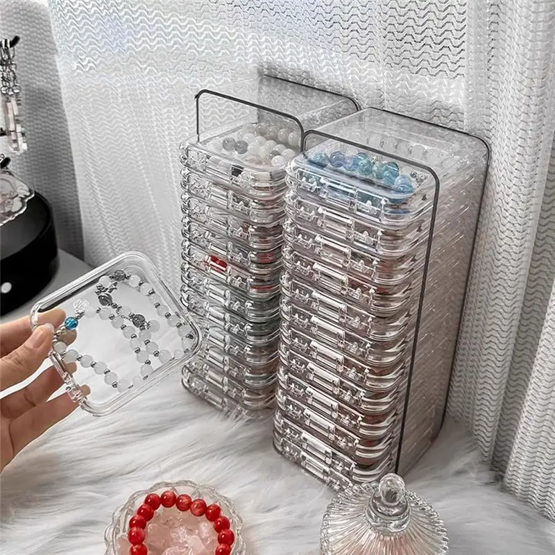 AB11 Large Capacity Acrylic Bracelet Organization Box, Practical Bangle Jewelry Display Case for Jewelry Enthusiasts,