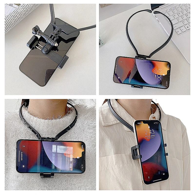 

Hands Free Wearable Neck Holder Lazy Phone Stand Universal Hanging Mount for IPhone 15ProMax Samsung GoPro Dock Station Bracket
