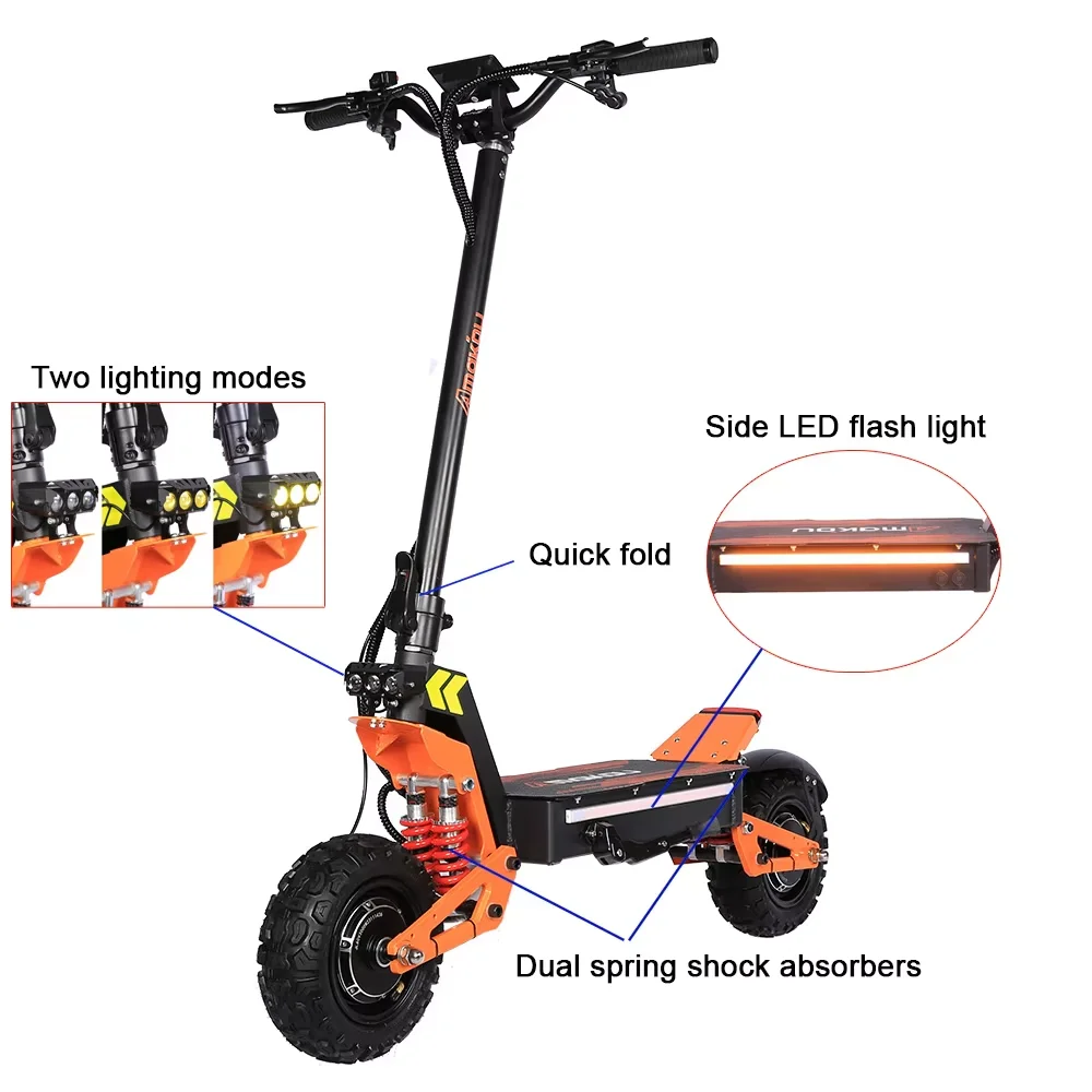 

Upgraded NFC Unlocking LCD X5 6000W Dual Motor Eelectric Scooter USA/EU 60V 40Ah Battery Remote Scooter with Seat 11-inch Tires