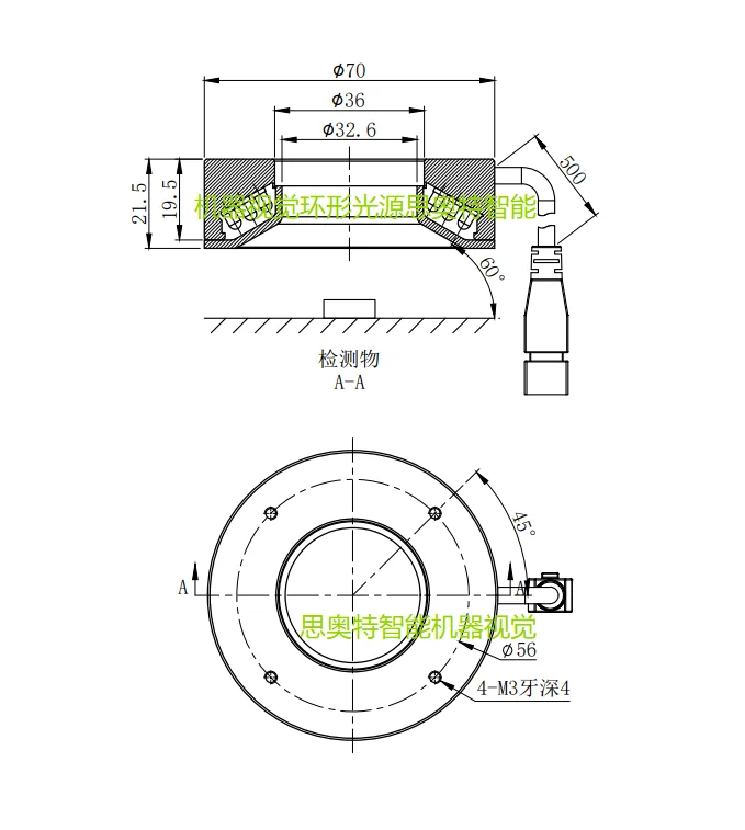 Ccd Industrial Machine Vision Ring Light Source Detection Microscope Automation Equipment Led High Uniformity Ring Light Source