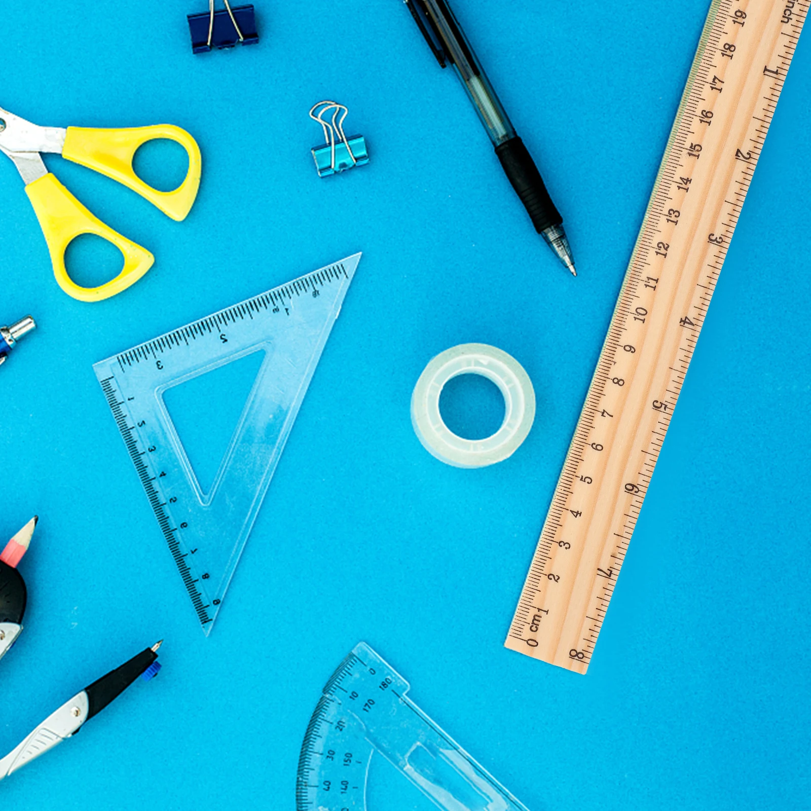 20 قطعة مسطرة خشبية 30 سنتيمتر حافة مستقيمة احترافية لرسم الهندسة قياس مستلزمات الطلاب مكتب المدرسة الاستخدام المنزلي #4