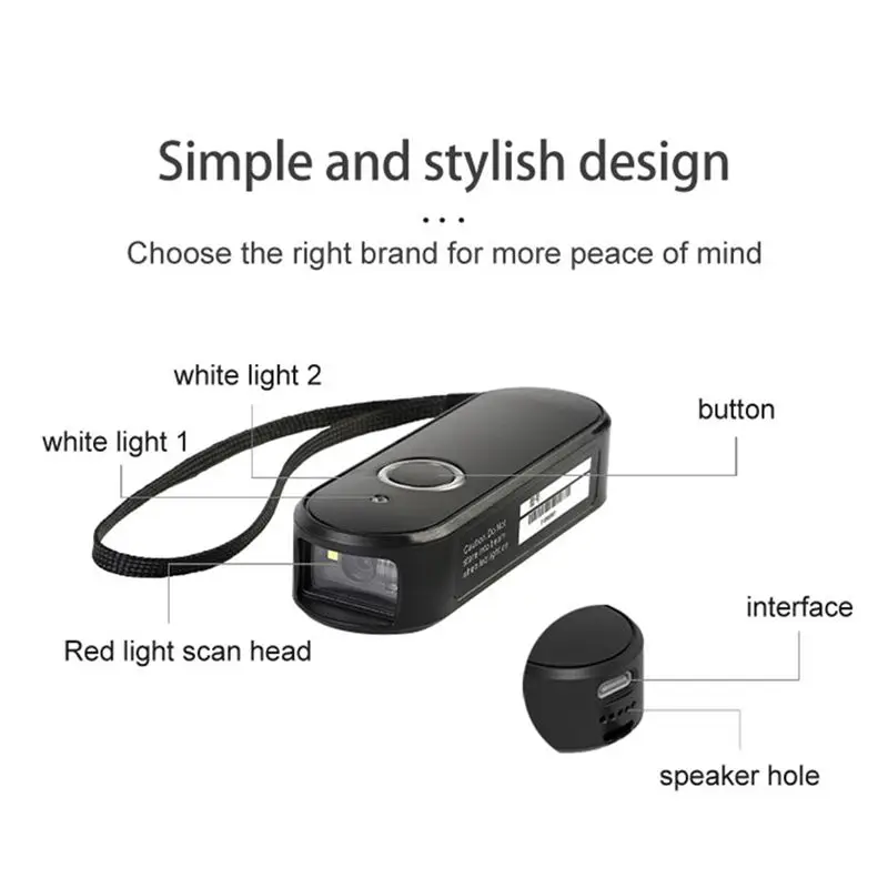 Nieuw-1Set Mini Barcodescanner USB Bluetooth 2.4G Draadloze Barcode Voor Ipad Android Tablets PC (K40 CCD)