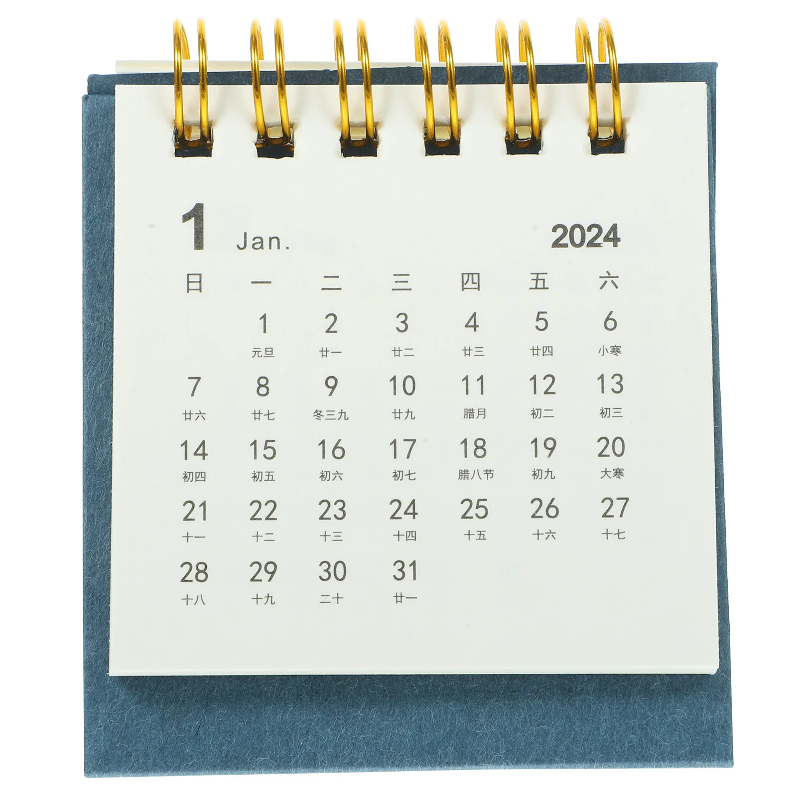 2024 Mini Desk Calendar Thick Paper Flip Binding Monthly Planner Daily Use Standing Office Home Scheduling Organizing Note