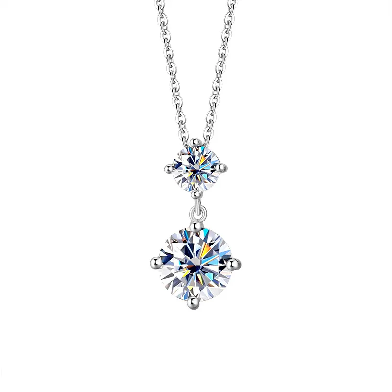 SONGYUN Brand Jewelry 925 Sterling Silver Necklace Moissanite Diamond Lariat Evening for Girls Rhodium Plated SYT Patent Pendant