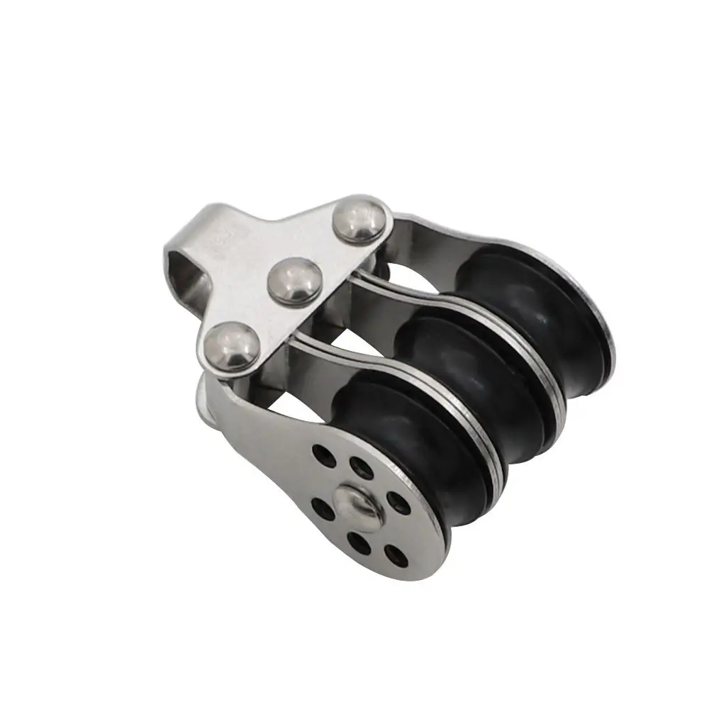 Canopy Systems Stainless Steel Rope Pulley Nylon Rollers Locking Mechanism Locking Pulley Marine Pulley Sailing Anchoring