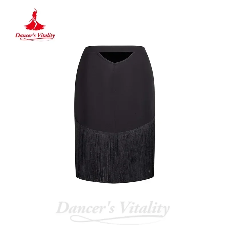 Latin Dance Practice Skirts Women's Senior Sexy Fringe Short Skirt for Girls Tango Samba Rumba Professional Training Clothing