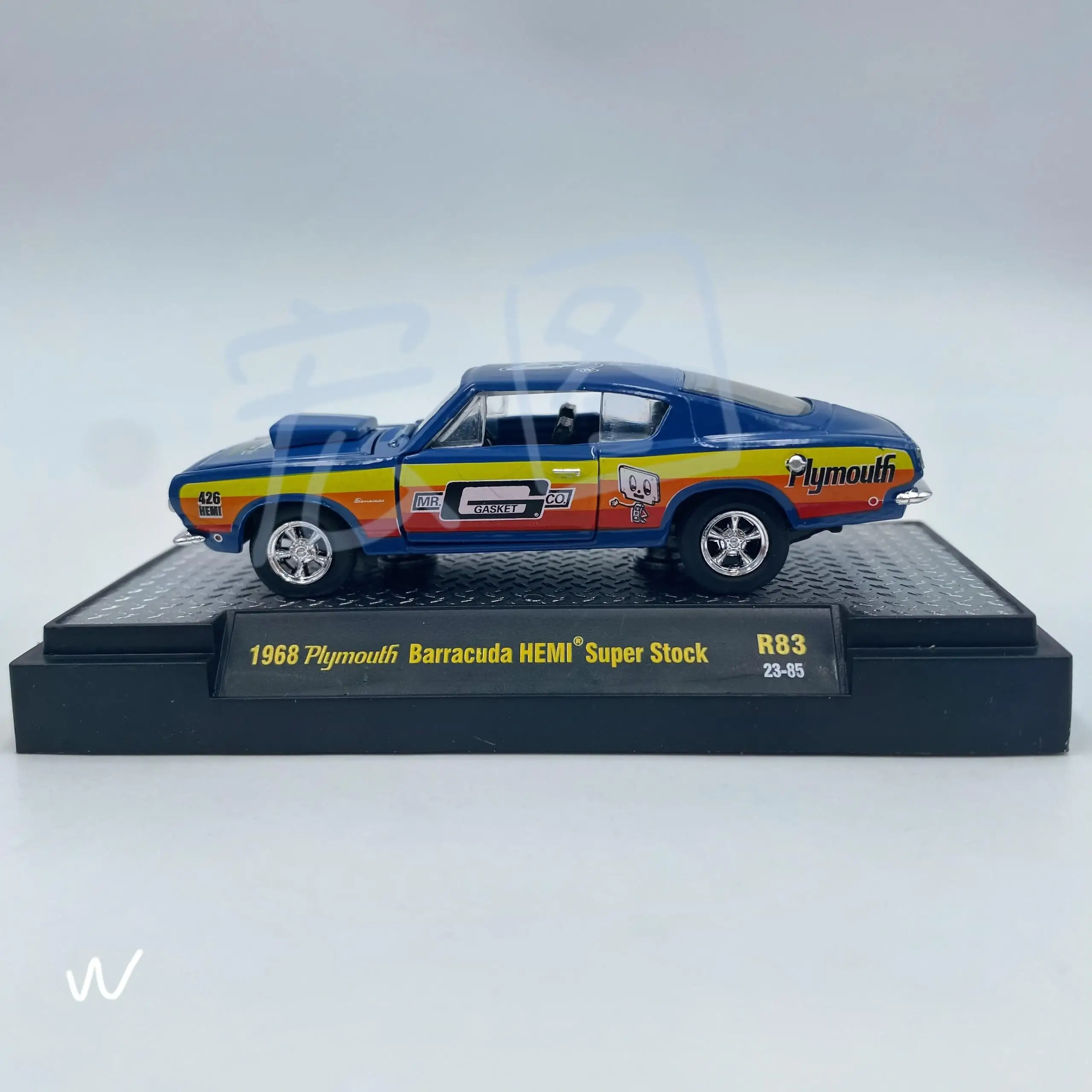 M2 machines 1/64 1968 Plymouth Barracuda HEMI Super Voorraad gegoten legering model auto collectie display kind gift