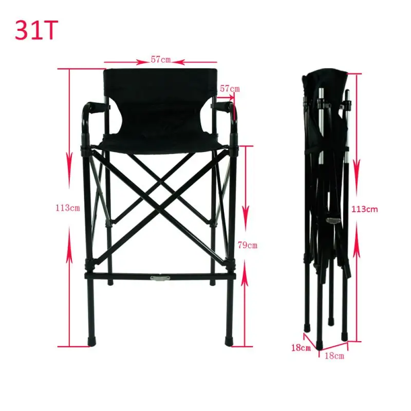 Simple Lightweight 28 Inch Salon Tall Aluminium Folding Director Chair Makeup Chairs