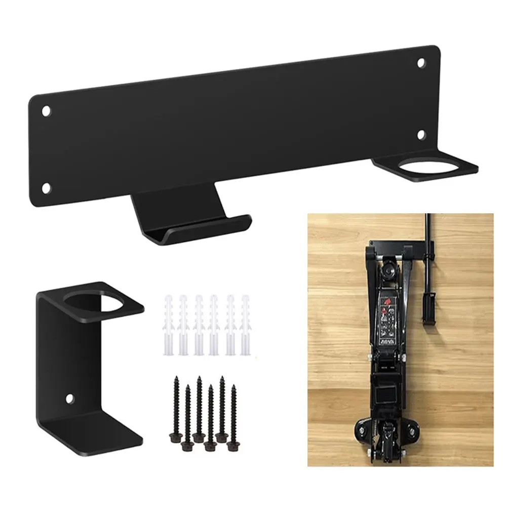 

Настенный органайзер для напольного домкрата с кронштейнами и держателем подставки для домкрата, предназначенный для хранения инструментов в гараже и мастерской