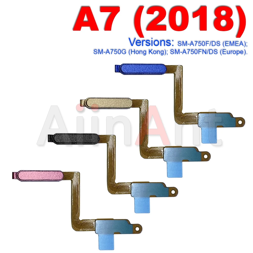 Aiinant Home Button Touch ID Fingerprint Sensor Flex Cable For Samsung Galaxy A3 A5 A7 A8 2016 2017 2018 A520 A710 A720 A750