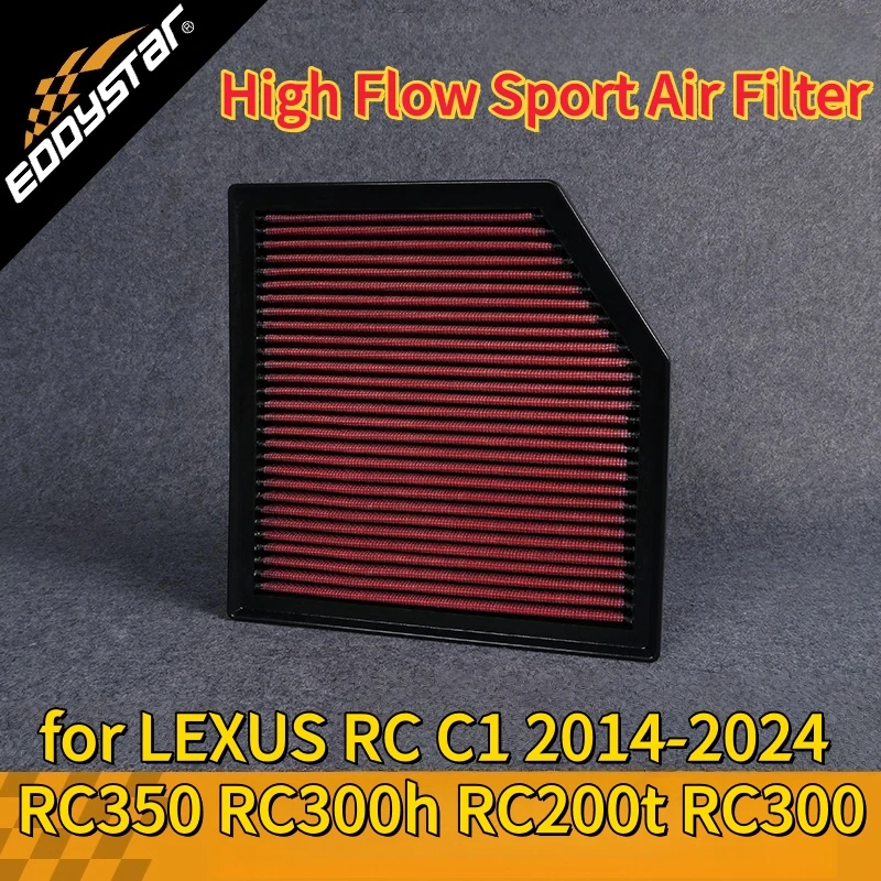 High Flow Sport Air Filter for LEXUS RC C1 2014-2024 RC350 RC300h RC200t RC300 Washable Racing Intake Filters