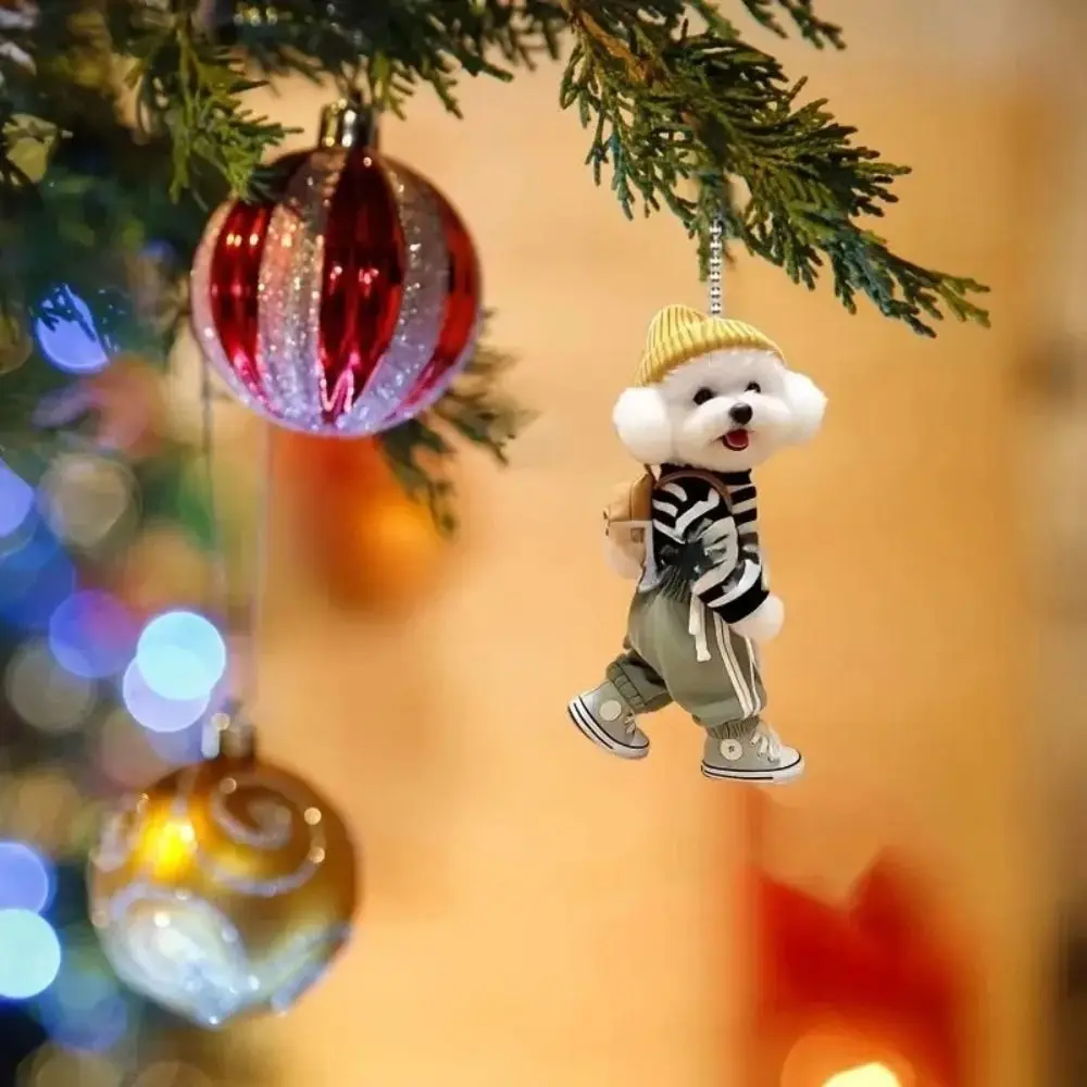 

Creative Car Hanging Ornaments Puppy Man Backpack Rearview Mirrors Pendant Car Decoration Accessories Gifts for Women Men
