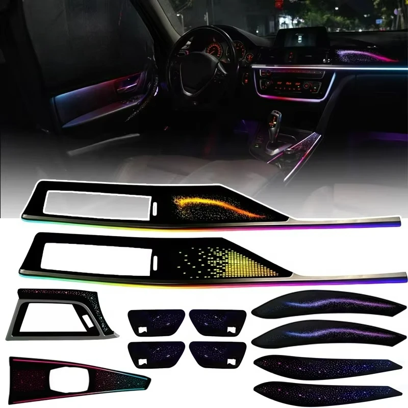 Upgraded car 256-color LED kit for BMW 3 Series F30 and 4 Series F32 interior dynamic magic light set, left/right car ambient