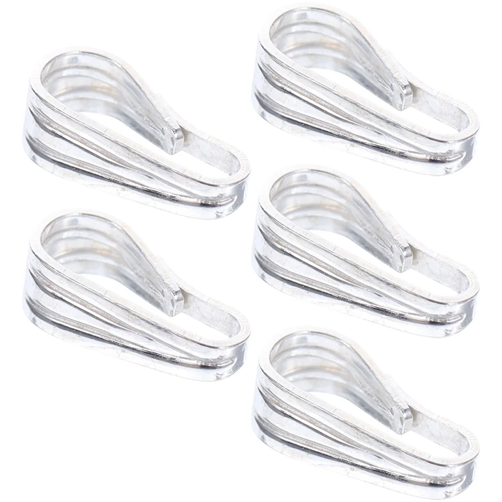 

5 Pcs Silver Necklace Pendant Heads Clasps Charm Holders for Jewelry Making Safe Durable Multipurpose Accessories