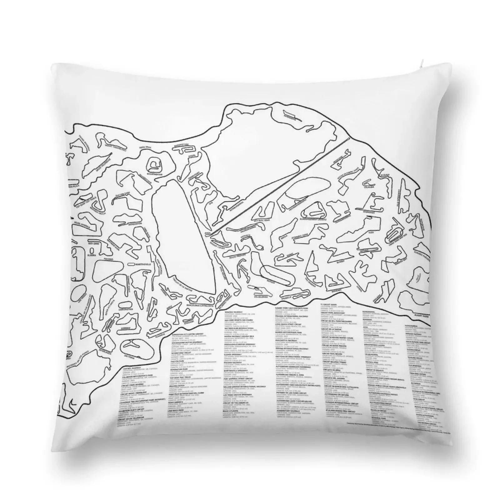 All F1 Tracks Throw Pillow pillows decor home Covers For Sofas pillow