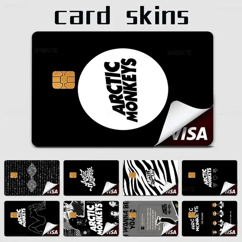 Black Arctic Monkeys AM 필름 스킨 스티커 테이프, 은행 신용 직불 카드용, 맞춤형 신용 카드 보호 스티커