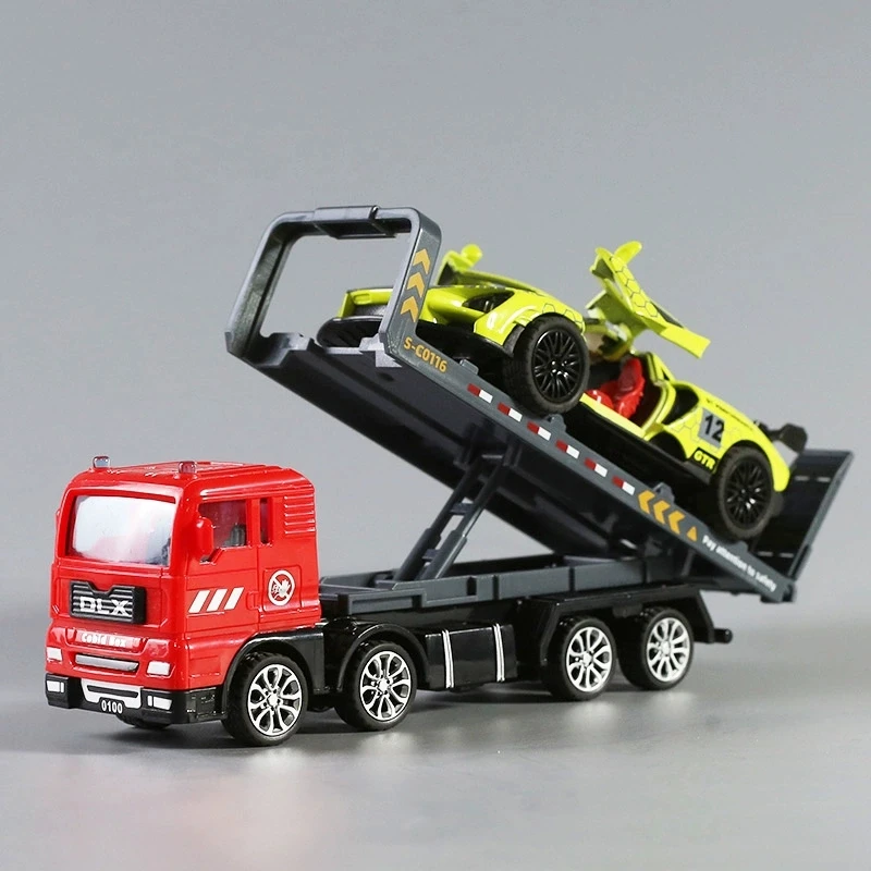 

1: 50 plastic flat transport trailer models,simulation rescue car toys,urban transport vehicles,wholesale