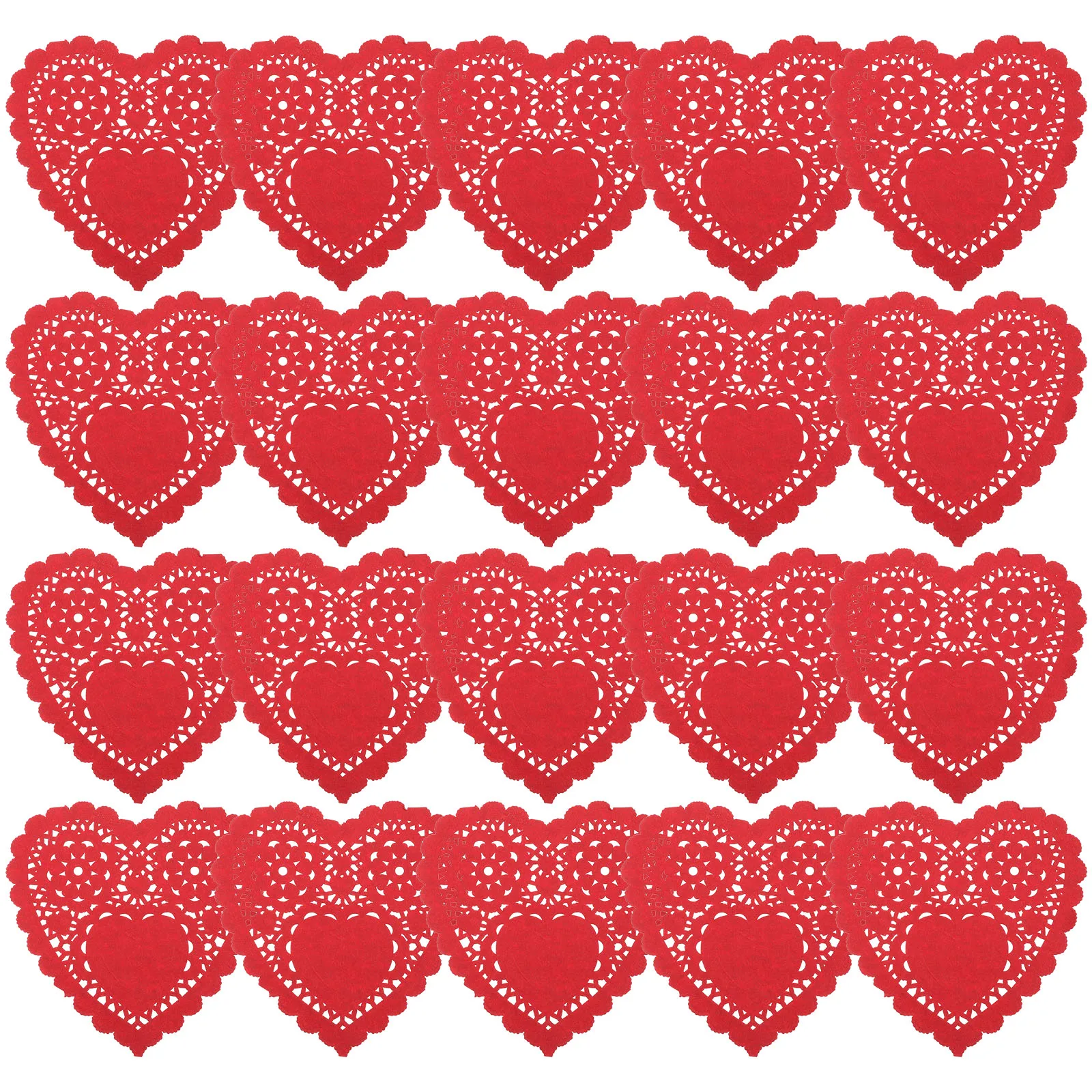 

100pcs Heart Shaped Oil-Proof Paper Food Wrapping Paper Baking Sandwich Burger Fries Fried Food Wrapping Paper Plate Mat Red