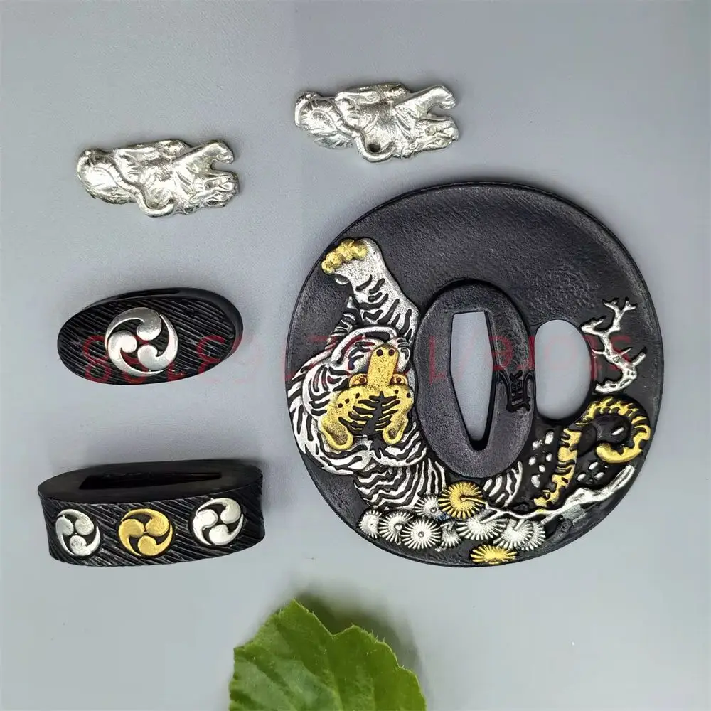 High Quality Copper Tsuba Handguard Guard Brass Fuchi Kashira Menuki For Japanese Real Japan Samurai Katana Sword Fittings Parts