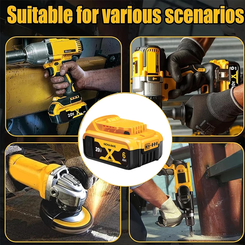 Náhrada za lithiové baterie Dewalt 20V 5/6Ah kompatibilní s DCB208 DCB206 DCB204 DCB203 DCB180 pro akumulátorové nářadí Dewalt - náhled 5