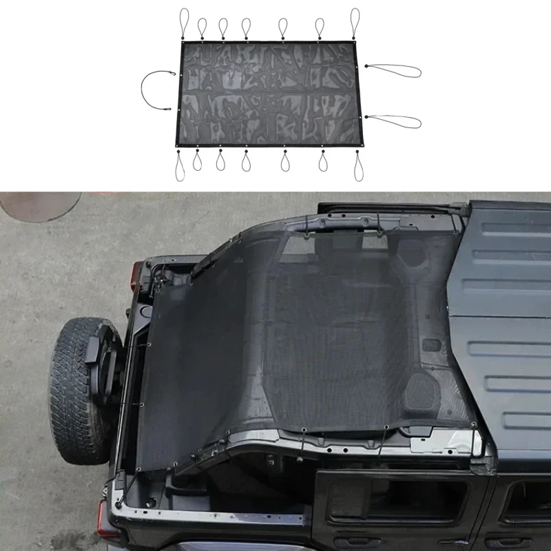 Car Trunk Sunshade Mesh Cover Anti UV Rays Insulation Net For Jeep Wrangler JL 2018 2019 2020 2021 2022 2023 2024 Up Accessories