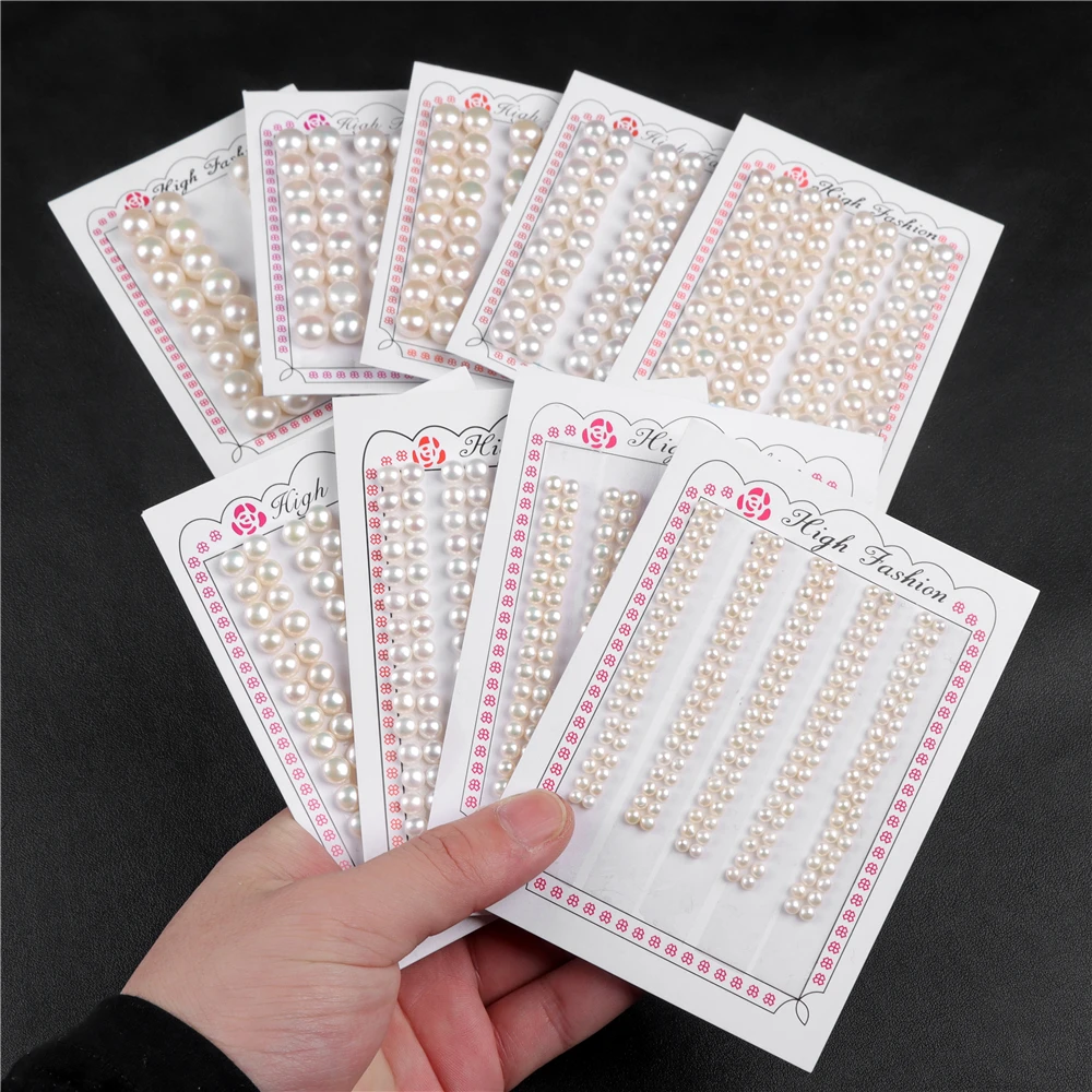 100% Natural Pearls White Half Drilled Hole Freshwater Pearl Bread Loose Spacer Beads Fit Jewelry Making DIY Earrings Accessries