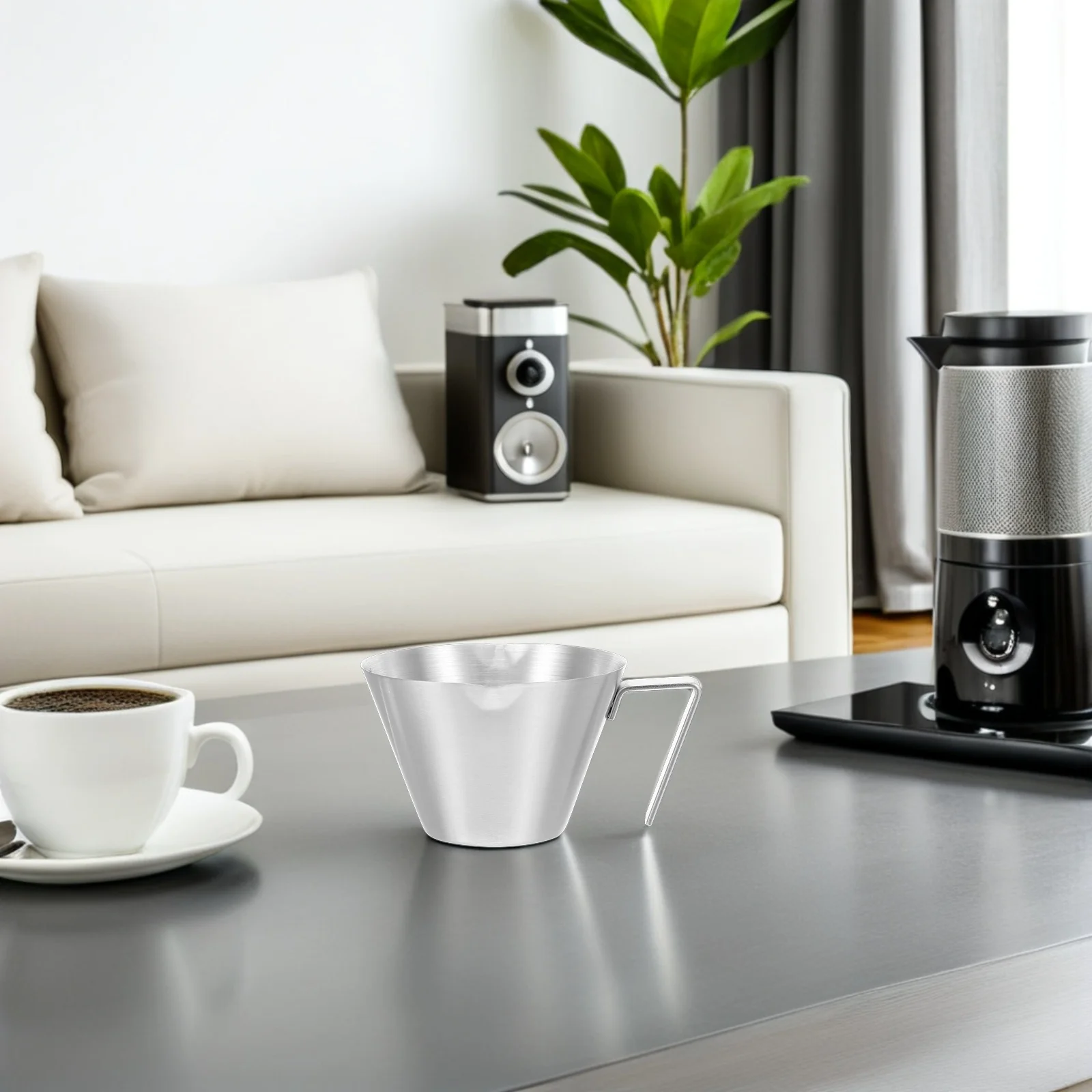 

2Pcs Stainless Steel Espresso Measuring Cup 3.4oz Double Spout Drip Free Pouring Accurate Measurement Home Kitchen Cafe