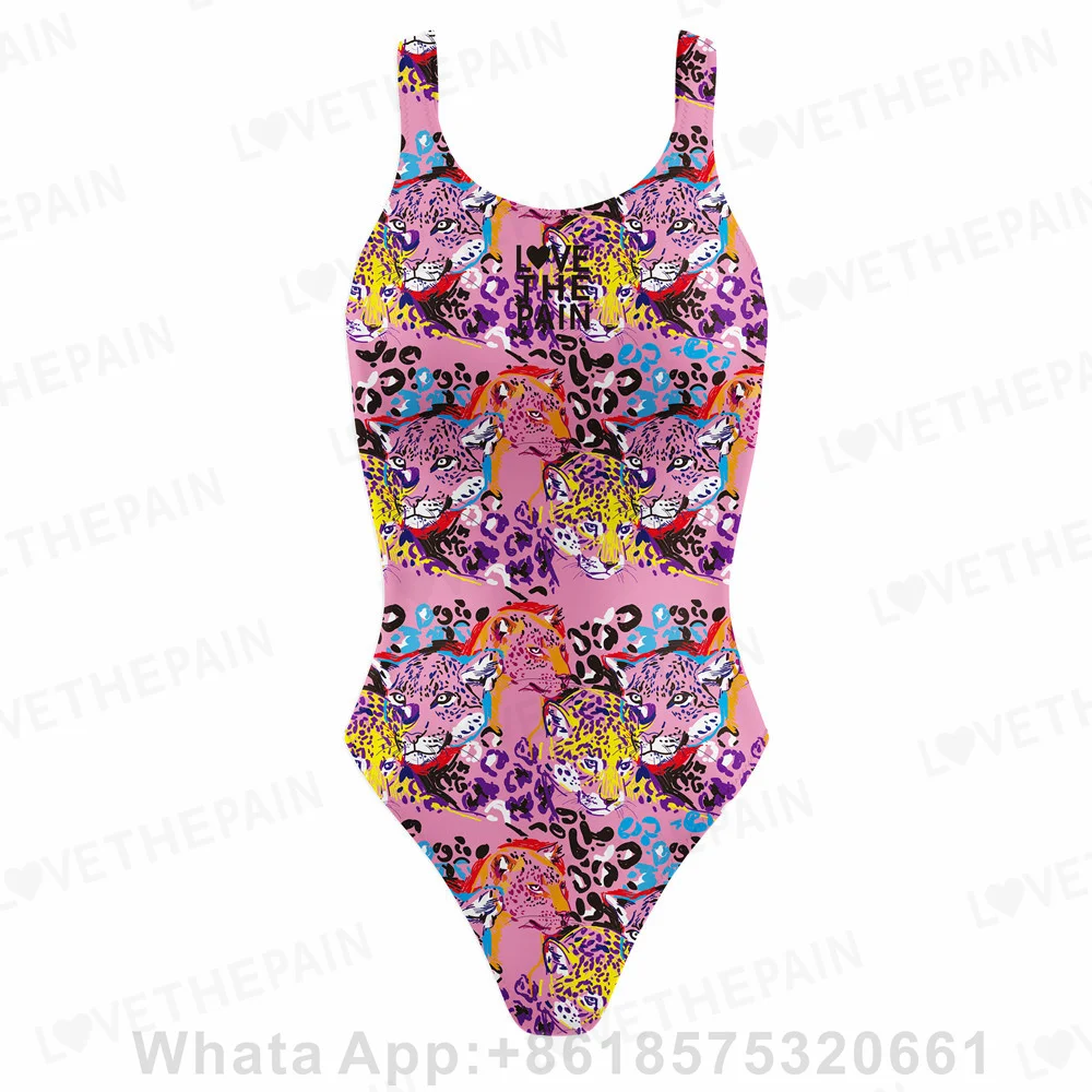 Love The Pain 2023 Women\'s Swimsuit Bodysuit Summer Sport Training Swimwear Backless One Piece Monokini Beach Bathing Suit