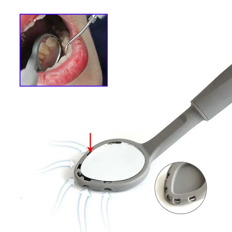 1-セット歯科用使い捨て吸引ミラーセットプラスチック吸引防曇口ミラー-シリコンチューブ口防曇ミラー