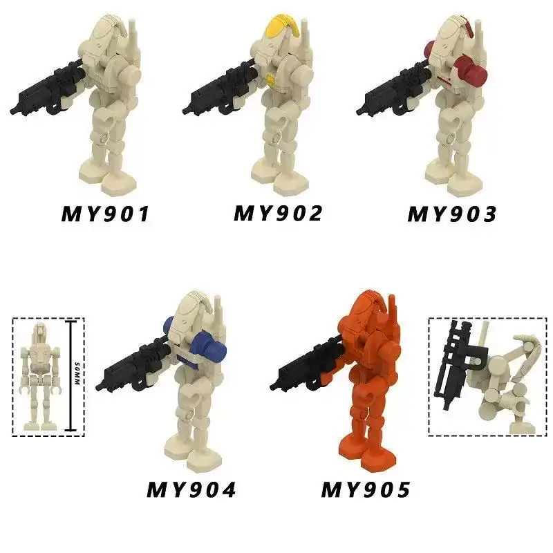 Blocs de construction, type architectural style guerre spatiale, figurine de soldat robot commandant à assembler MY901-MY905, jouet populaire pour enfants