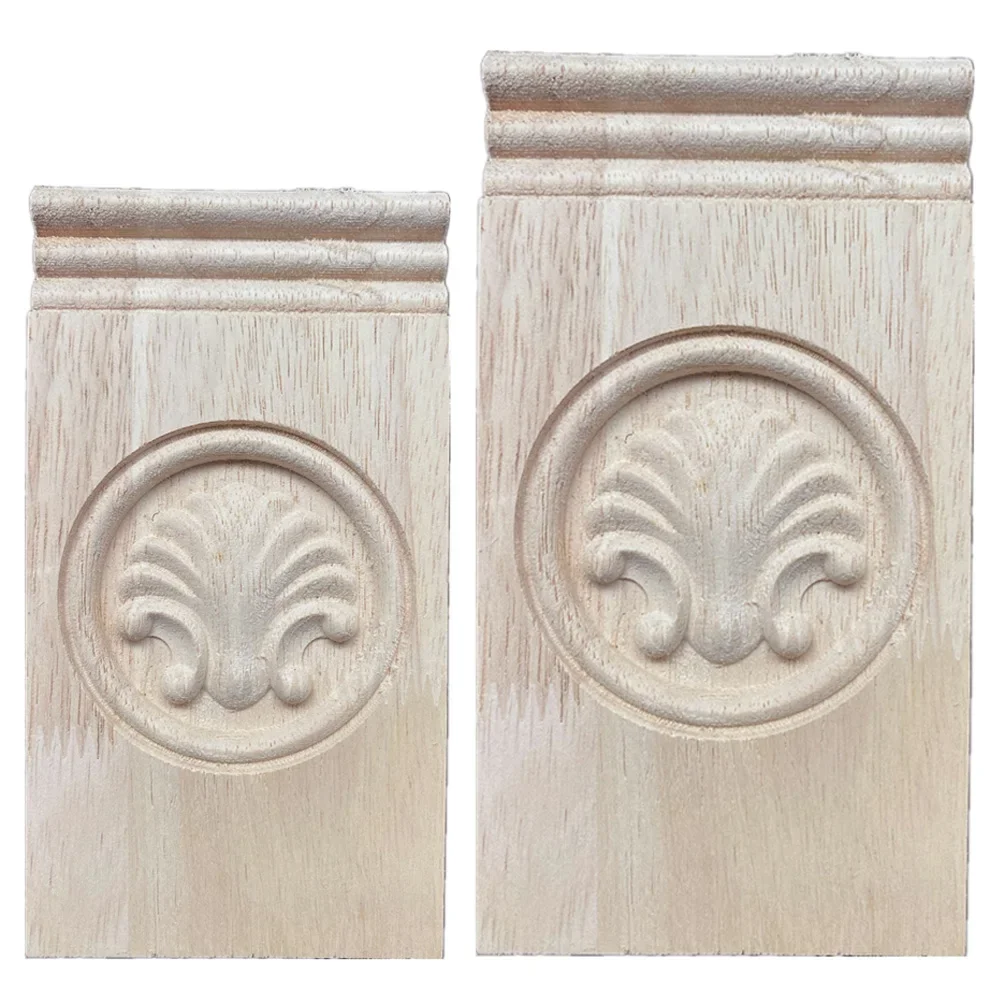 1PC 15cm Unpainted Wood Carved Decal Corner Applique Frame Home Furniture Wall Cabinet Door Decorative Wooden Miniature Craft