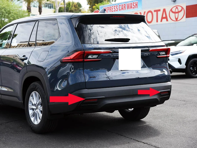 لتويوتا جراند هايلاندر 2024 2025 2026 ABS كروم عاكس خلفي الضباب ضوء غطاء المصباح إطار الحافة التصميم مقبلات