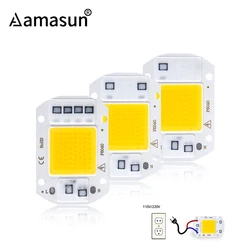 3pcs Real Power 220V 110V COB LED Chip 50W 30W 20W Smart IC COB Diode LED Beads DIY Spotlight Floodlight F6040 Not Need Driver