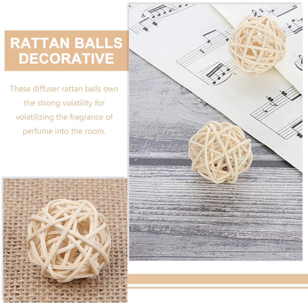 Natural Wicker Rattan Balls Vase Fillers Aromatherapy Rattan Balls for Craft Project Aromatherapy Wedding Table Decoration