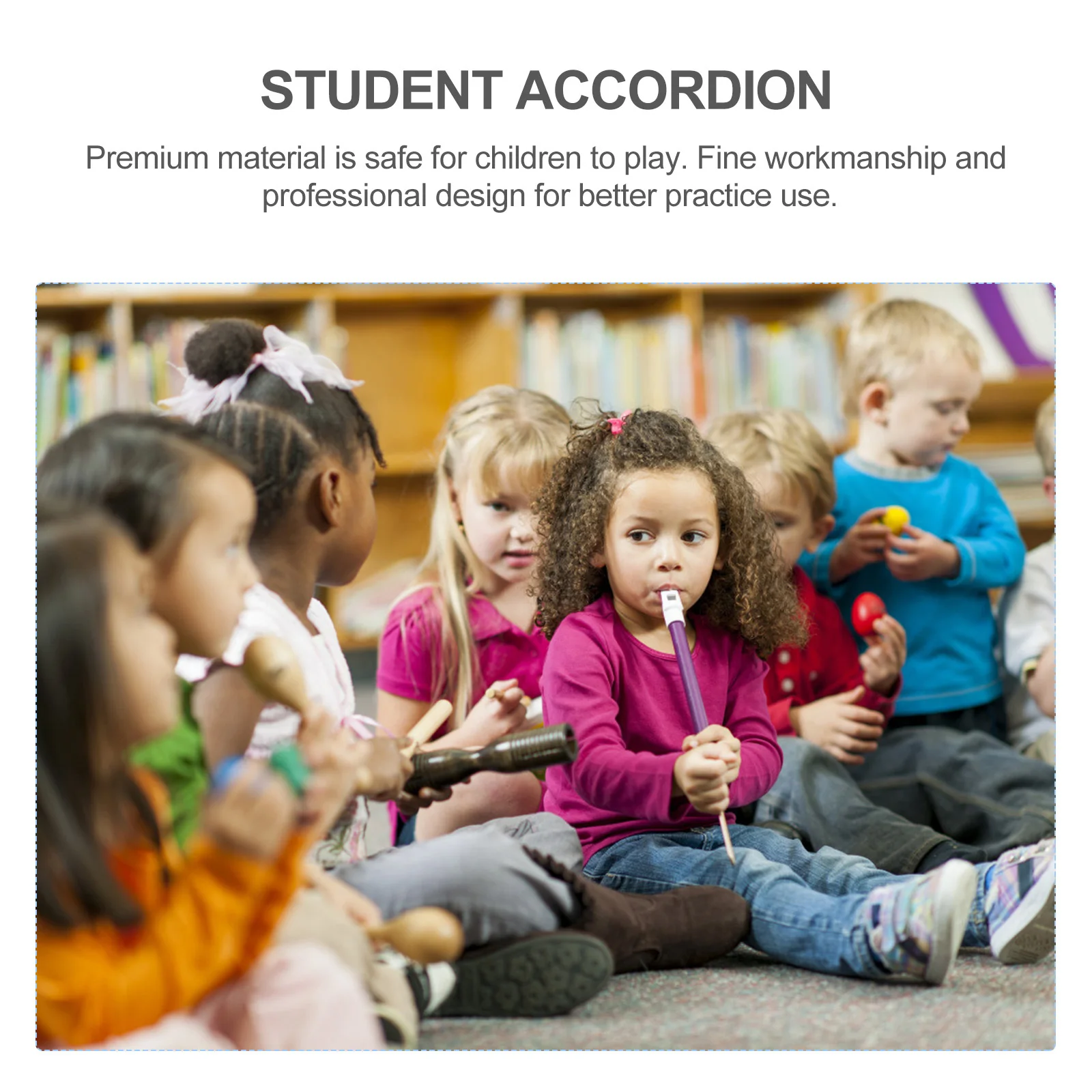 Acordeão portátil para crianças, mini instrumento musical, brinquedo educacional para estudantes, aprendizagem, jogo de música, presente de atividade divertida