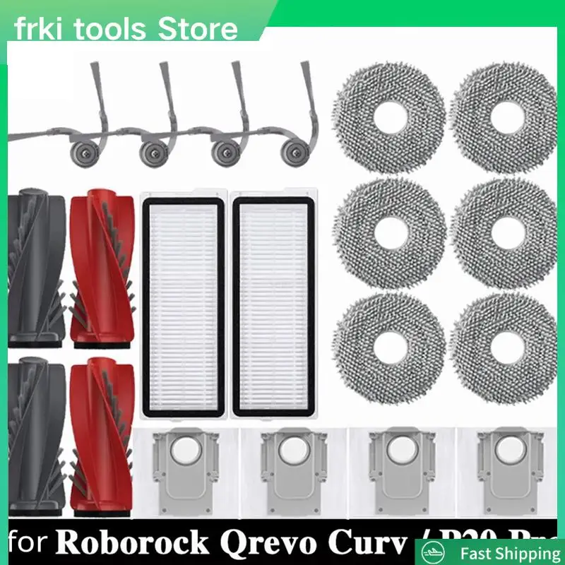 

For Roborock Qrevo Vacuum Cleaner Accessories Replacement Main Roller Side Brush Hepa Filter Mop Cloth Dust Bag-A79G