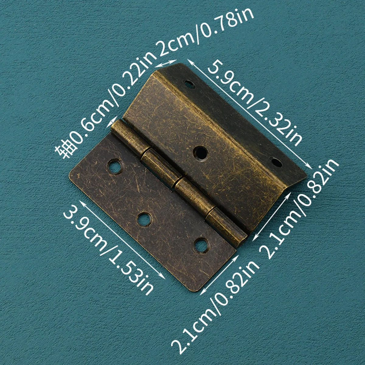 Hardware B-272 Antique 3-fold right-angle wooden box wooden box hinge fixing buckle connecting piece 6 holes 59mm