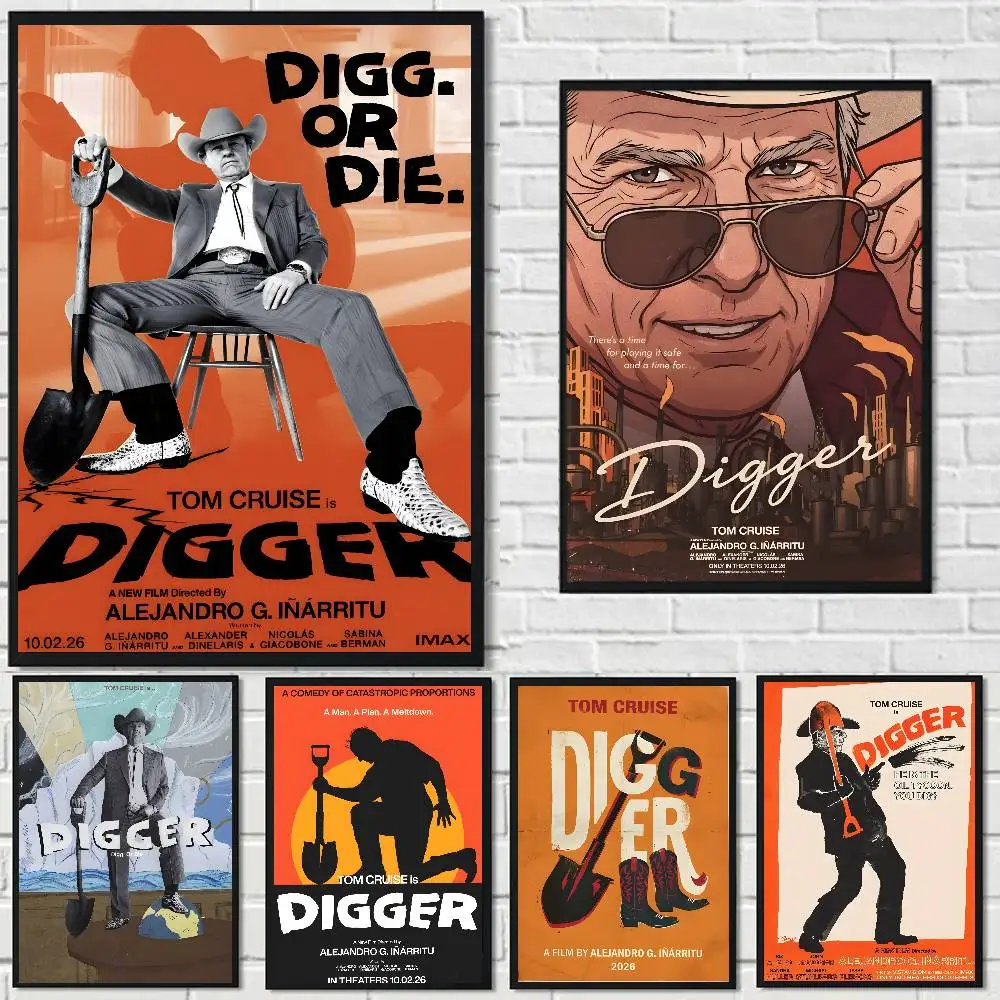 Movie Popular Popular Modern Digger Fashion Poster Art Canvas Prints Painting Wall Art Pictures for Living Room Decoration