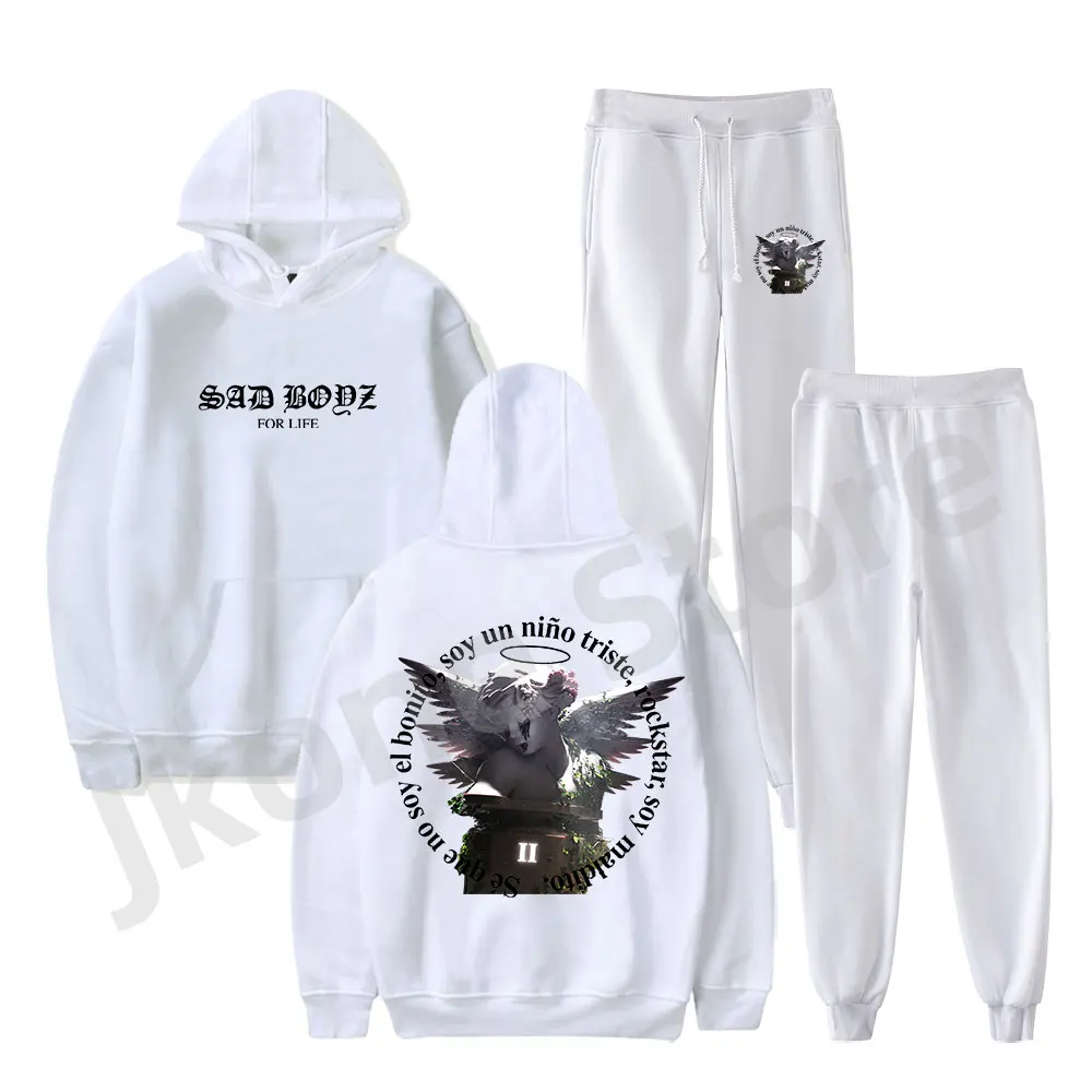 Junior H Sad Boyz 4 Life Hoodies Set New Logo Merch Pullovers Women Men Fashion Casual Hooded Sweatshirts