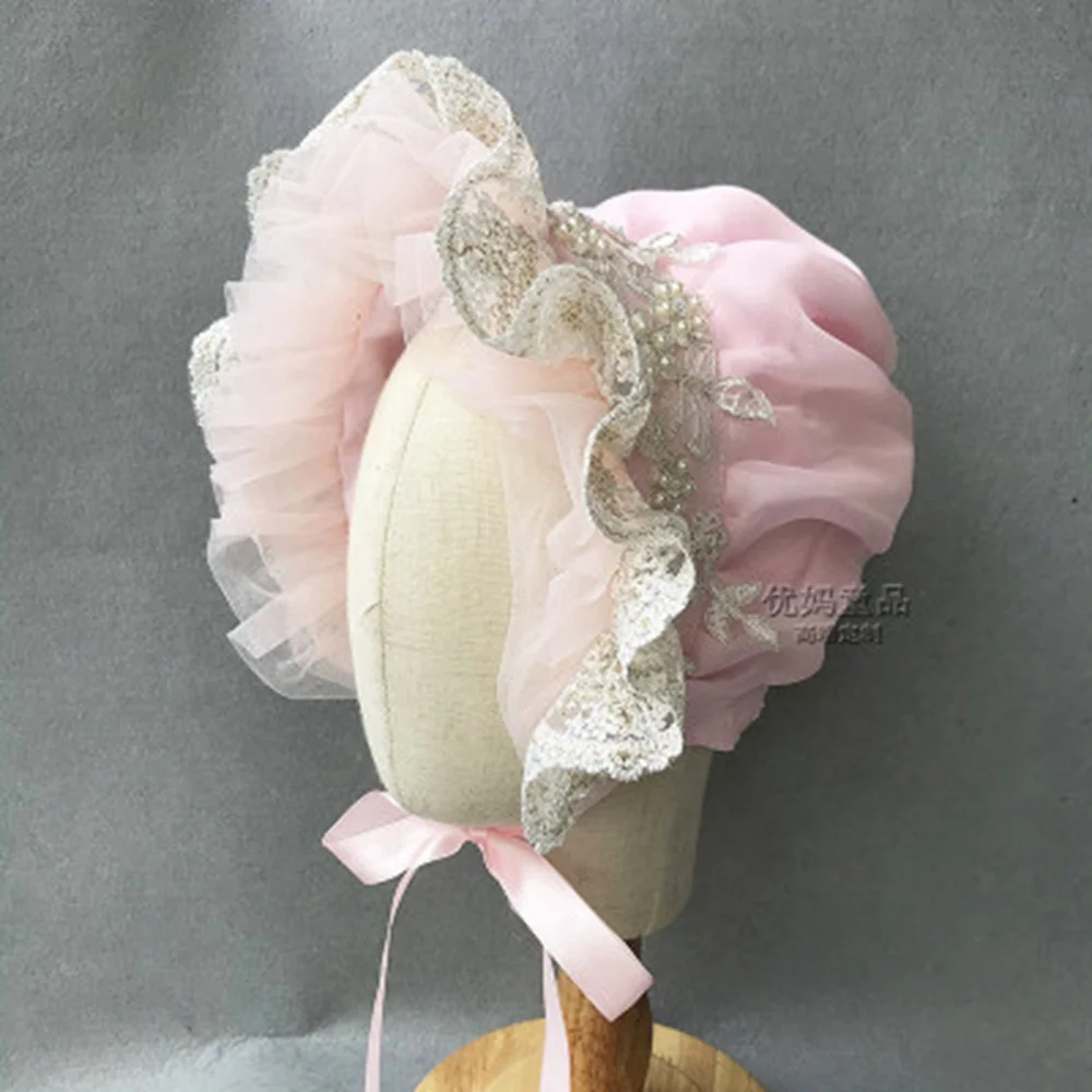 Trắng Bonnet Nón Nữ Cô Gái Vintage Lolita Người Giúp Việc Cosplay Bộ Đội Phụ Kiện Trang Phục