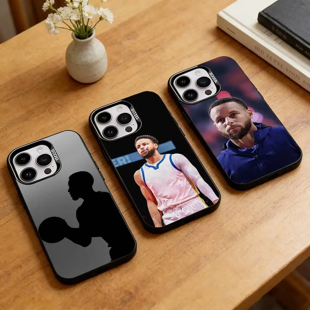 

S-Stephen Curry Basketball Phone Case For iPhone 17,16,15,14,13,12,11 Plus,Pro Max,XS,Colorful Silver Phone case Funda Cover