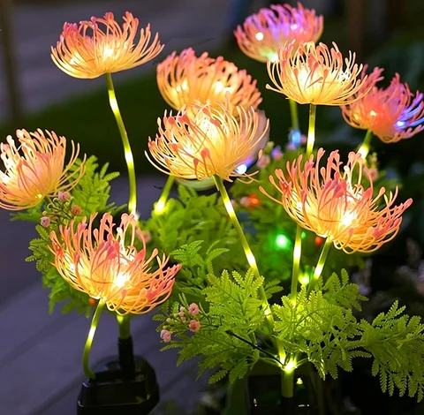 Lampada a Energia Solare a Forma di Fiore per Decorazione di Cortili e Giardini, Lampada a LED con Simulazione di Fiore Eterno, Lampada Atmosferica per Prati e Terreni