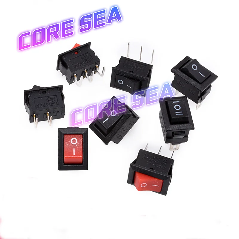 KCD11 ship type switch small power switch micro switch 2/3 pin 3 gear 10 * 15mm bent foot 3A250V 5pcs