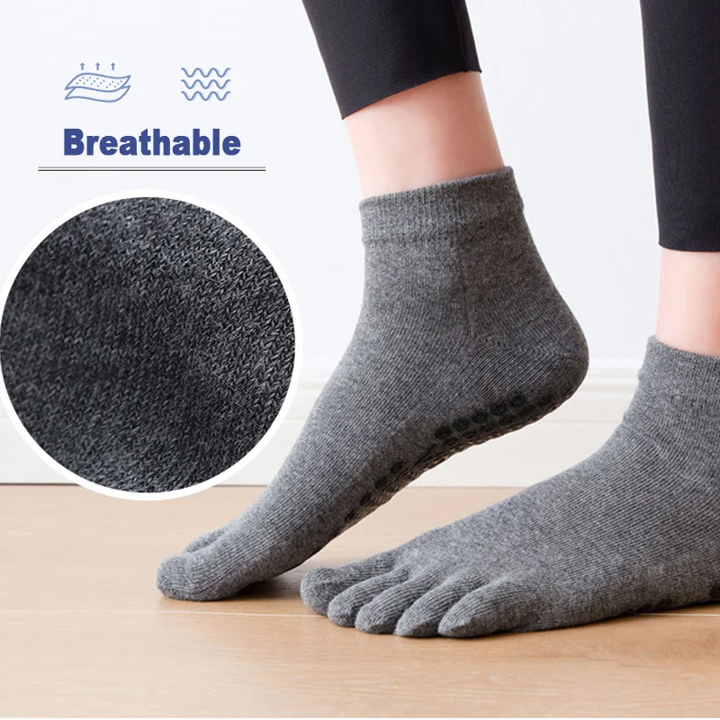 Five Toe Pads for Women Anti-Slip Breathable Insoles Pilates Socks Yoga Socks Quick-Dry Cotton Ladies Ballet Dance Fitness Sock