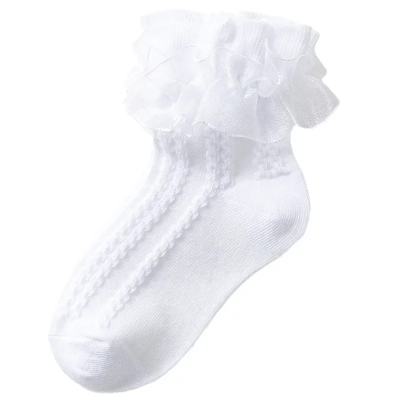 Spitze Rüschen Baby atmungsaktive Netz socken Schule Baumwolle Kinder Kinder Prinzessin Socke Mädchen Kleinkind schöne weiße Tanz kurze Socken