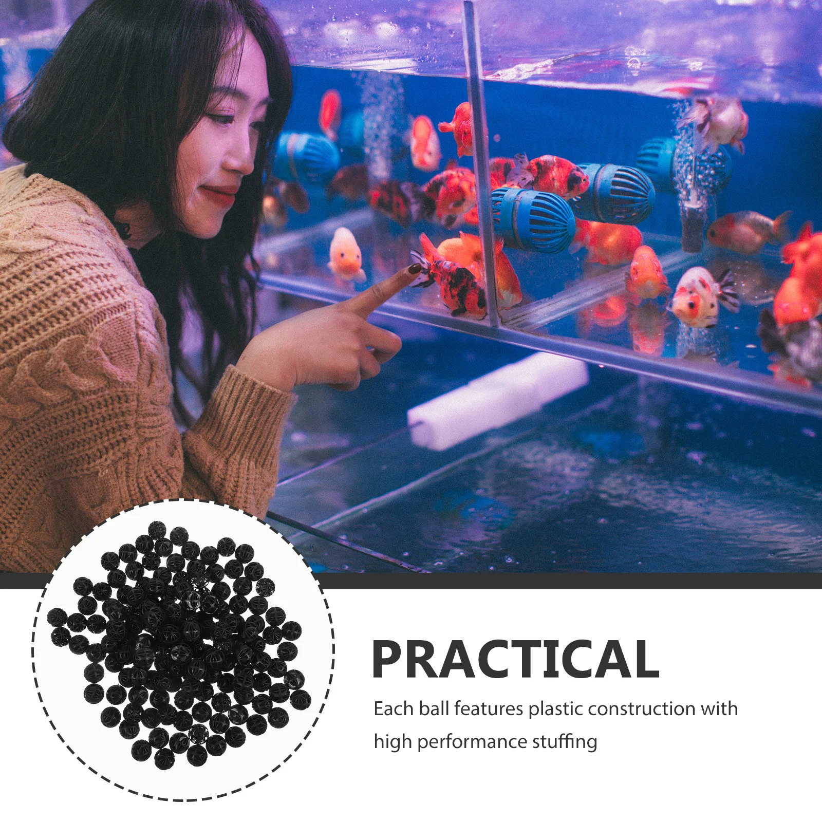 

200pcs Bio Aquarium Filter Media Fish Tank Freshwater Oxygenation Gas Exchange Mini Reef Compatible High