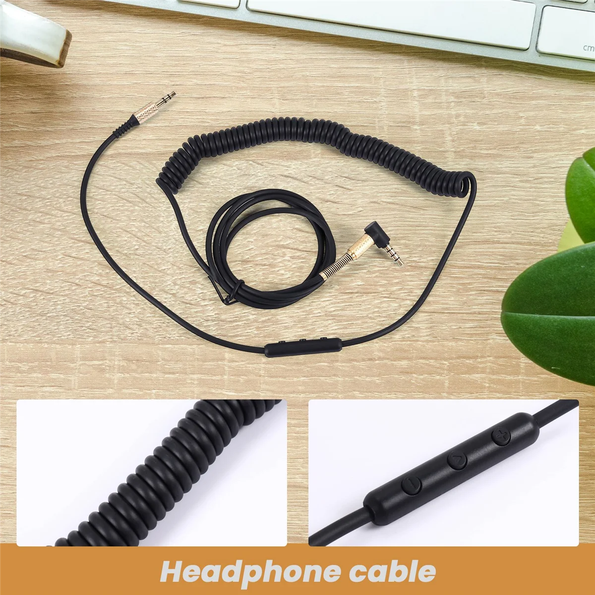 Marshall Major II Monitor Cabo De Áudio, Primavera Cord Linha, Fone De Ouvido Bluetooth, 2 Monitor