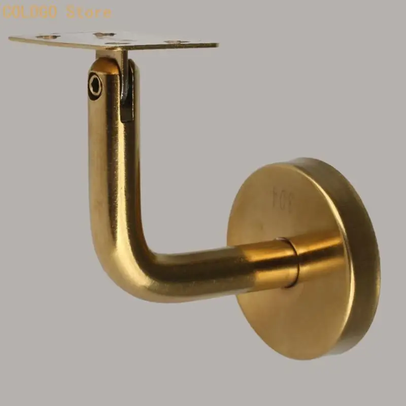 Matte Gold-Tone Railing Support Brackets, Handrail Bracket with Screw Set D0LD
