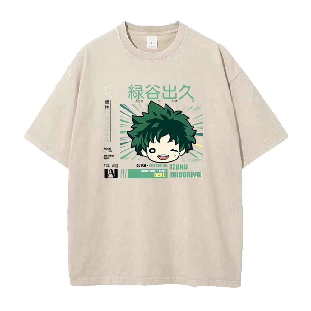 Anime My Hero Academia Midoriya Izuku T-shirts For Men Women High Quality 100% Cotton T Shirts Short Sleeve Loose Tees Clothing