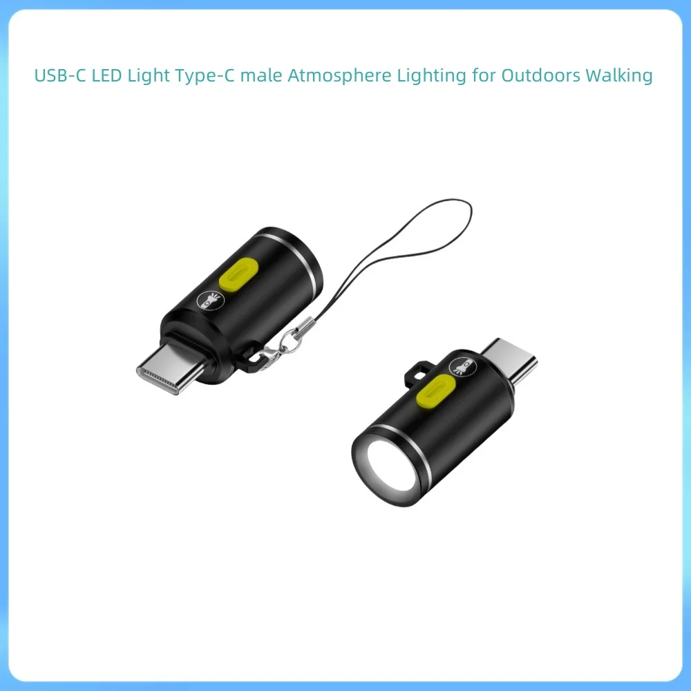 2pcs/Set USB-C LED Light Type-C male Atmosphere Lighting for Outdoors Walking Cycling Phone Laptop Charger night Lamp